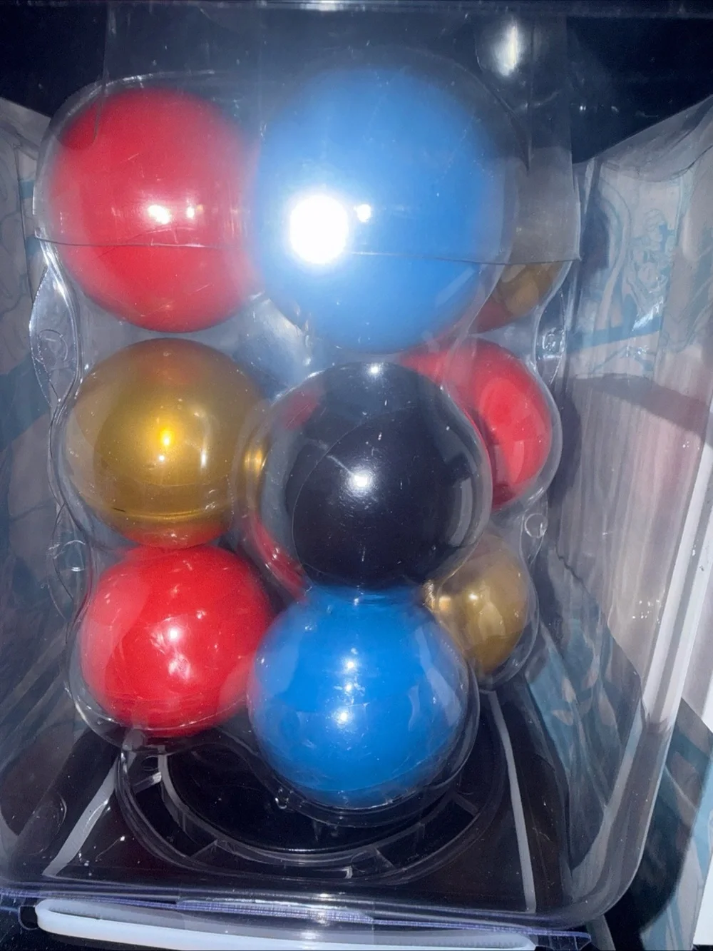 Marvel Black Capsule Machine with Red, Blue, Gold, Black Capsules